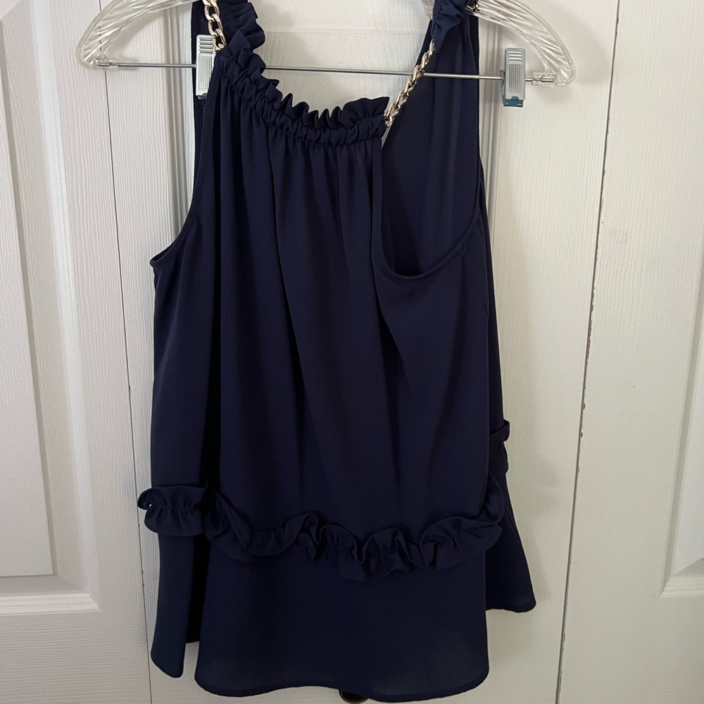 Michael Kors Elegant Navy Blue Women's Top